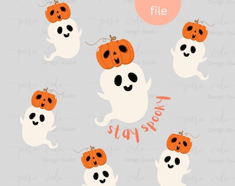 Bleib Spooky mehrfacher Kürbis Geist PNG/niedlicher Kürbis Geist Halloween png/Herbst Herbst PNG/spooky Jahreszeit png/png für POD Artikel/Geist png