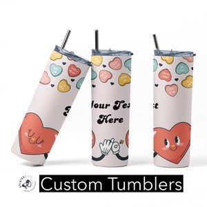 Love Custom Tumbler, Valentine Tumbler, Personalized Tumbler, Heart Tumbler, Retro Love Tumbler, Valentine Gift, Stainless steel tumbler