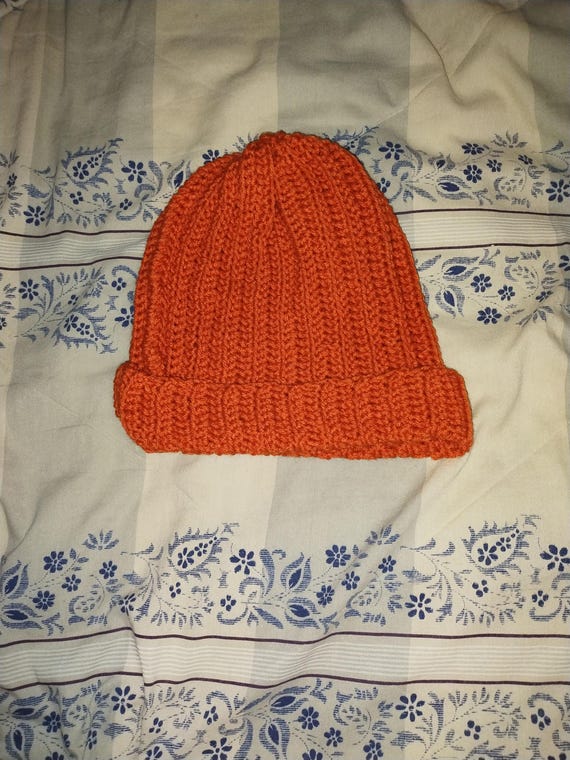 Unisex Crochet Beanie - Solid Reversible Hat - One Size Fits All