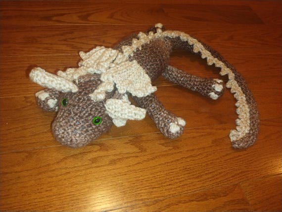Crochet Stuffed Dragon - Stitched Stuffed Animal - Amigurumi Dragon