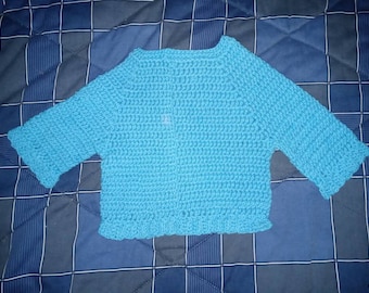 Crochet Baby Sweater - Unisex Long Sleeve Jumper - Cozy Pullover Cardigan