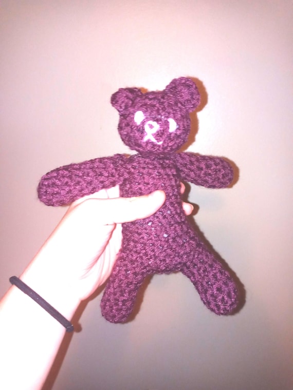Crochet Stuffed Bear: Amigurumi Teddy Bear, Plumb & Lilac