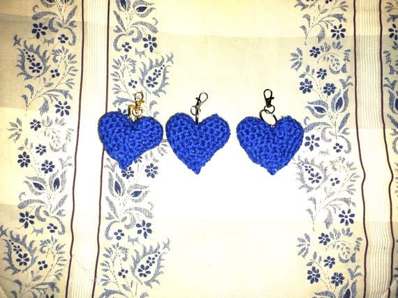 Crochet Heart Keychain - Fashion Stitched Accessory - Hand Made Amigurumi