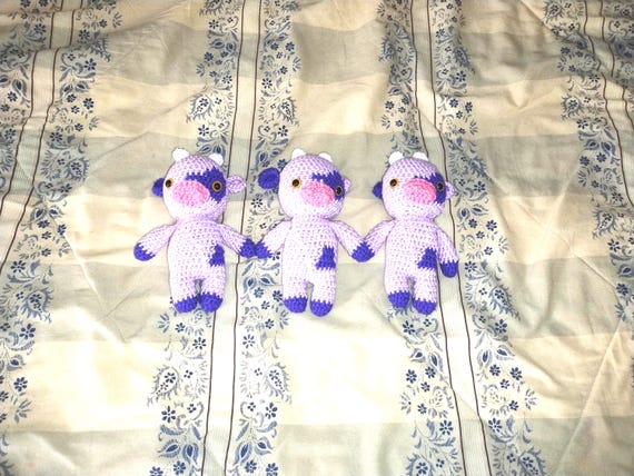 Crochet Cow Plushy: Handmade Acrylic Stitched Stuffy