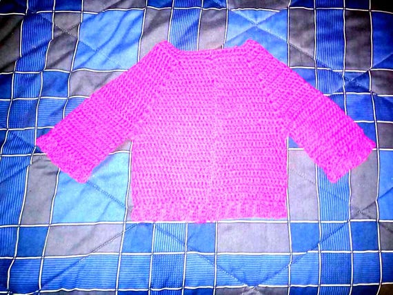 Crochet Baby Sweater - Unisex Long Sleeve Jumper - Cozy Pullover Cardigan