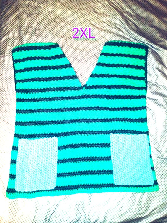 Men's Striped Crochet Vest: V-Neck Sleeveless Pullover