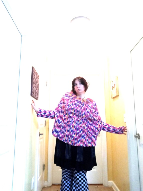 Crochet Women's Poncho: Thick Acrylic Reversible Winter Cover-Up