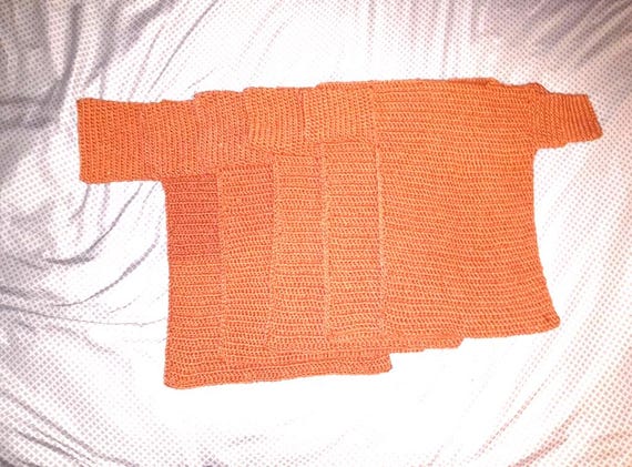 Crochet Short Sleeve Shirt: Bronze Acrylic Unisex Kids Top