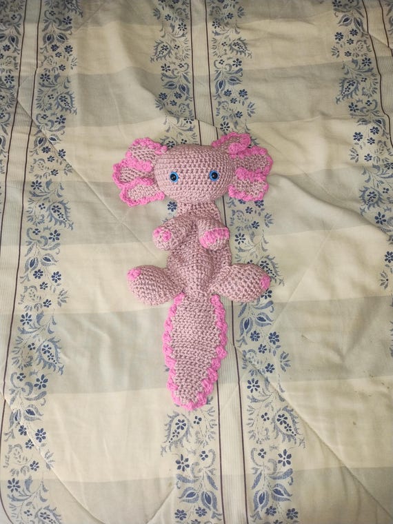 Crochet Axolotl Plushy - Hand Stitched Amigurumi - Colored Toy Accessory
