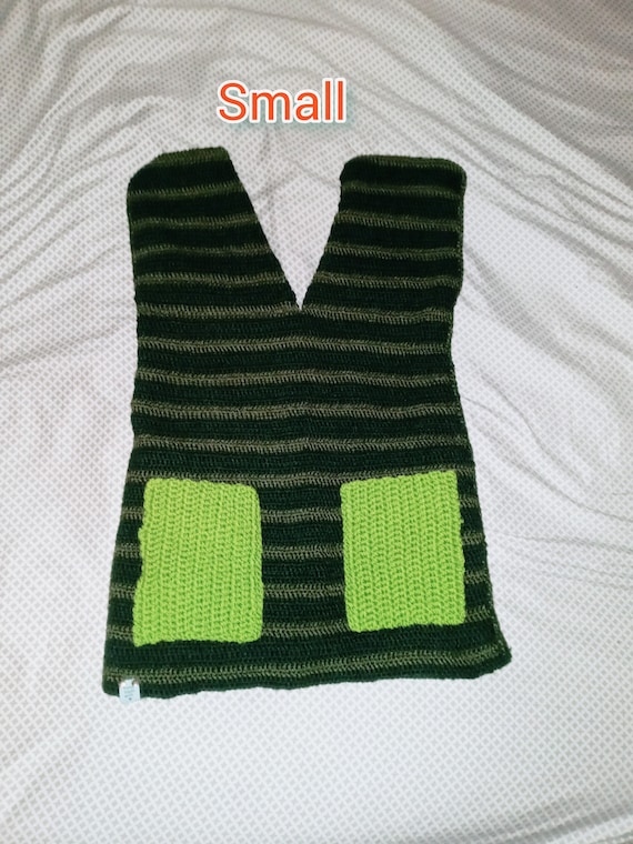 Men's Striped Crochet Vest: V-Neck Sleeveless Pullover
