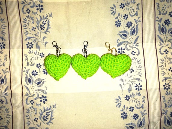 Crochet Heart Keychain - Fashion Stitched Accessory - Hand Made Amigurumi