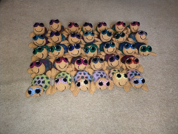 Crochet Turtle Bugs - Hand Stitched Accessories - Office/Home Decor