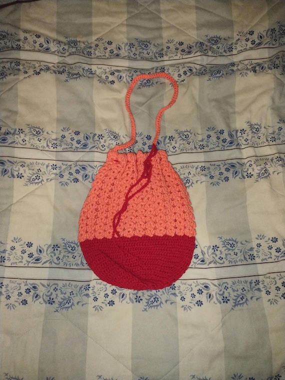 Crochet Shoulder Bag - Handmade Large Pouch - Unisex Item Holder