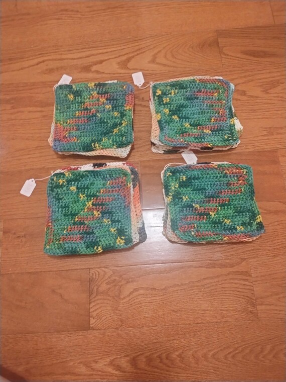 Crochet Cotton Pot Holders - Stitched Cotton Dishrags - Multicolored Gifts for Anyone