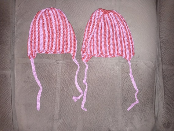 Crochet Winter Baby Hat: Striped Cotton Ear Flap Beanie