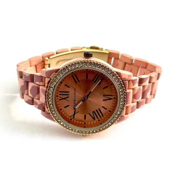 Laura Ashley Pink Link Chain Watch Made in Japan