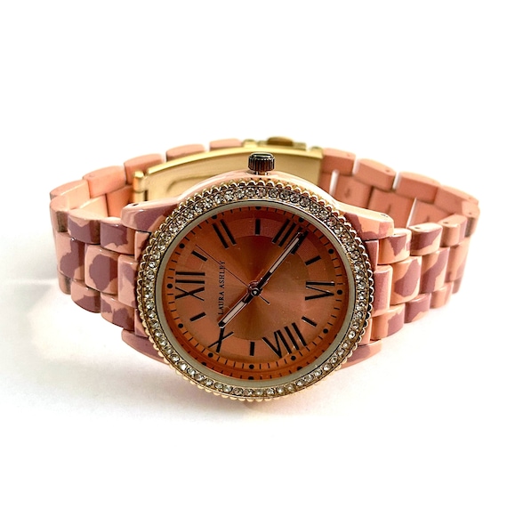 Laura Ashley Pink Link Chain Watch Made in Japan