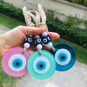 Evil Eye Wall Hanging, Home Decor, New Home Gift Idea, Home Protection, House Protection, Glass New Home Gift, Glass Evil Eye