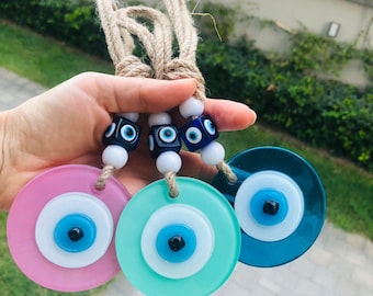 Evil Eye Wall Hanging, Home Decor, New Home Gift Idea, Home Protection, House Protection, Glass New Home Gift, Glass Evil Eye