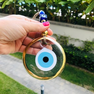 Evil Eye Wall Hanging, Home Decor, New Home Gift Idea, Home Protection, House Protection, Glass New Home Gift, Glass Evil Eye