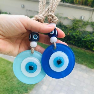 Evil Eye Wall Hanging, Home Decor, New Home Gift Idea, Home Protection, House Protection, Glass New Home Gift, Glass Evil Eye