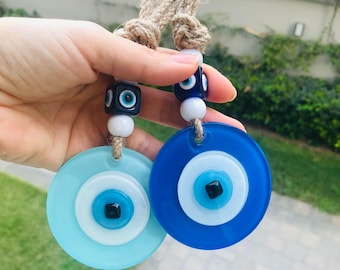 Evil Eye Wall Hanging, Home Decor, New Home Gift Idea, Home Protection, House Protection, Glass New Home Gift, Glass Evil Eye