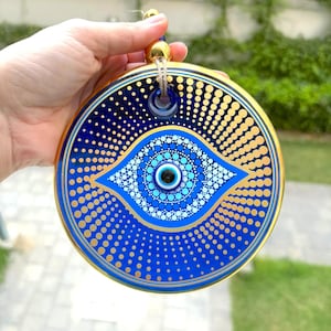 Evil Eye Wall Hanging, Home Decor, New Home Gift Idea, Home Protection, House Protection, Glass New Home Gift, Glass Evil Eye