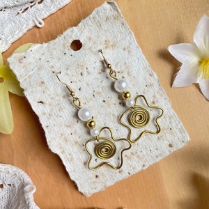 Wire Flower Earrings