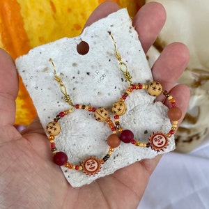 Beaded Sun Hoop Earrings