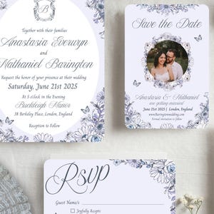 London Regency Wedding Invitation Suite - Canva Template - Digital Download - Editable Printable Invitation - Elegant Vintage Invitati
