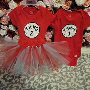 Thing shirts, Thing Youth, Thing Toddler, Thing Onesies® Brand,tutu red and blue tutu halloween costume, best friend shirts imagen 3