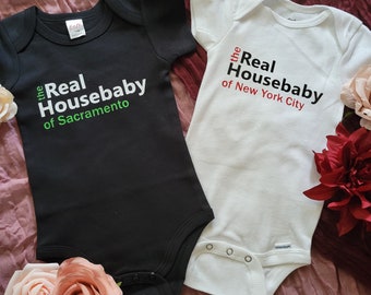 Custom Real Housewives Onesies® Brand for baby, Personalized Real Housebaby bodysuit, New baby gift for Real Housewives fan, Bravo baby