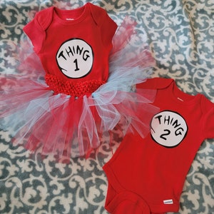 Thing shirts, Thing Youth, Thing Toddler, Thing Onesies® Brand,tutu red and blue tutu halloween costume, best friend shirts zdjęcie 6