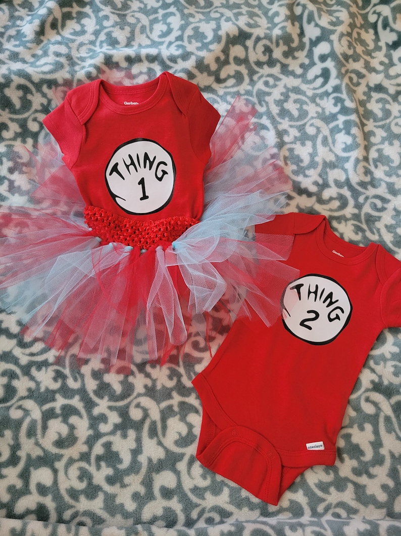 Thing shirts, Thing Youth, Thing Toddler, Thing Onesies® Brand,tutu red and blue tutu halloween costume, best friend shirts image 6