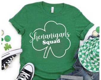 Camisa Shenanigans Squad, camisas del día de San Patricio a juego, camisa del día de San Patricio, camisa irlandesa, camisa de la suerte, camisas para beber, bebida del día