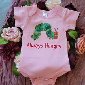 Hungry Catepillar baby bodysuit -Cake Smash - Always Hungry - Personalized bodysuit - Cute Baby bodysuit - one piece romper