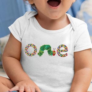 First Birthday Hungry Caterpillar Bodysuit 1st Birthday t-shirt - One - Birthday Outfit - caterpillar one - caterpillar birthday outfit