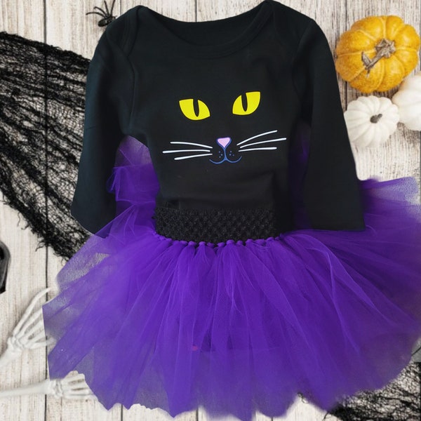 Kitty Cat tutu costume - baby cat costume - toddler black cat costume - Binx costume