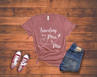 Traveling from Miss to Mrs, Bride to be gift, Bridal shower gift, Travel lover Bride gift