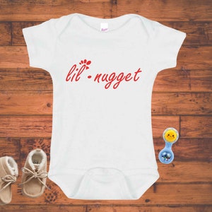 Lil Nugget Baby Girl or Boy Bodysuit, Cute baby gift , Baby Shower Gift, Chick Fil Chicken Onesies® Brand