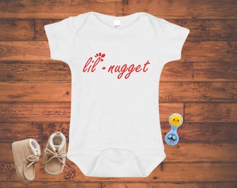 Lil Nugget Baby Girl or Boy Bodysuit, Cute baby gift , Baby Shower Gift, Chick Fil Chicken Onesies® Brand