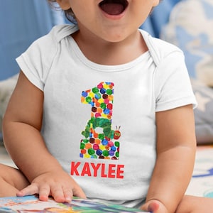 First Birthday Hungry Caterpillar Bodysuit 1st Birthday t-shirt - One - Birthday Outfit - caterpillar one - caterpillar birthday outfit