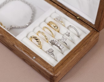Travel Case for Women, Christmas Gifts for her, Wood Jewelry Box Organizer, Bridesmaid Jewelry Box, Gifts for Her, Valentines gift