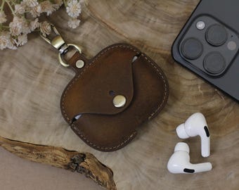 Custom Leather Airpod Pro Case, Personalized Cover Keychain Airpods Pro, Valentines Gifts, Gift her, Gifts him, Father days, Christmas Gift