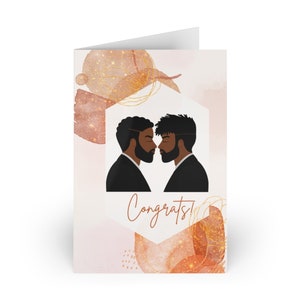 ¡Felicidades! Tarjeta de felicitación de boda No. 4 / Tarjeta de felicitación afroamericana / Tarjetas de felicitación gay / Recién casado / Tarjetas de recién casados / Tarjetas del mismo sexo