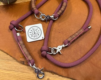 The Lavender | Barley & Ro | Junior and Adult | Bespoke Collar and Leads | Rope Design | Handmade in Hertfordshire, UK