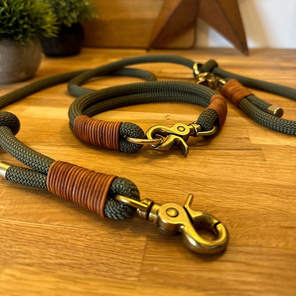 The Oak | Barley & Ro | Junior and Adult | Bespoke Collar and Leads | Rope Design | Handmade in Hertfordshire, UK