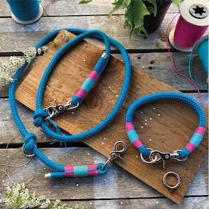 The Jasmine | Barley & Ro | Junior and Adult | Bespoke Collar and Leads | Rope Design | Handmade in Hertfordshire, UK