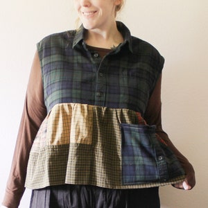 Peplum check shirt shop