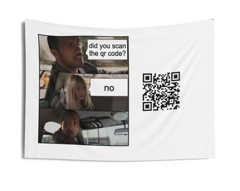 Custom Tapestries Scan QR Code Meme Party Social Gift Indoor Wall